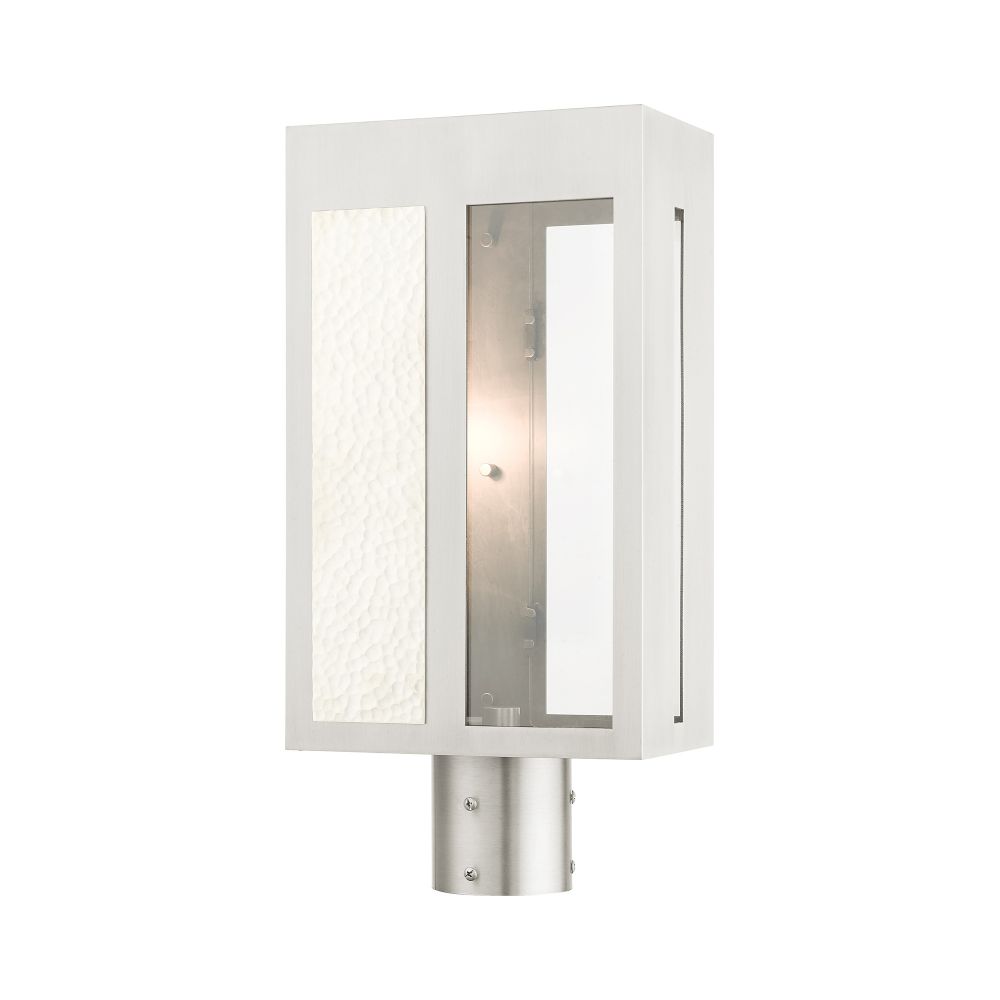 Livex Lighting 27416-91 Outdoor Post Top Lantern in Brushed Nickel