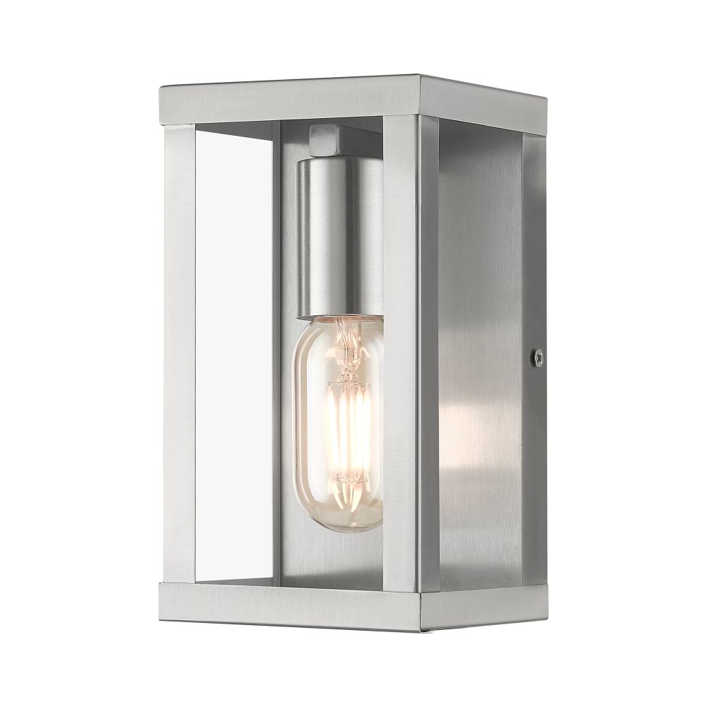 Livex Lighting 28031-91 1 Light Brushed Nickel Outdoor ADA Small Wall Lantern