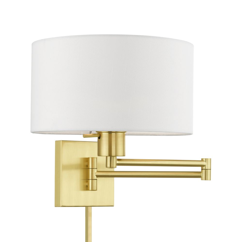 Livex Lighting 40036-12 1 Light Satin Brass Swing Arm Wall Lamp