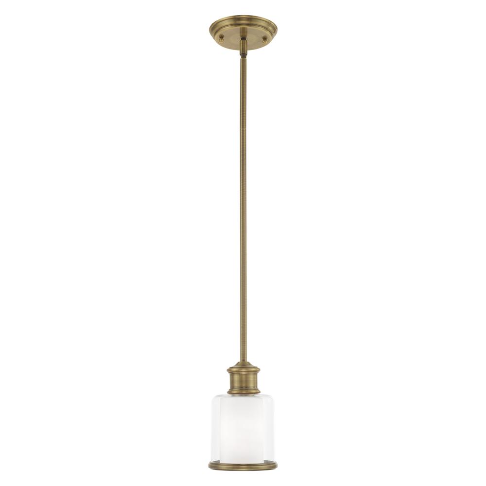Livex Lighting 40210-01 Middlebush 1 Lt Antique Brass Mini Pendant