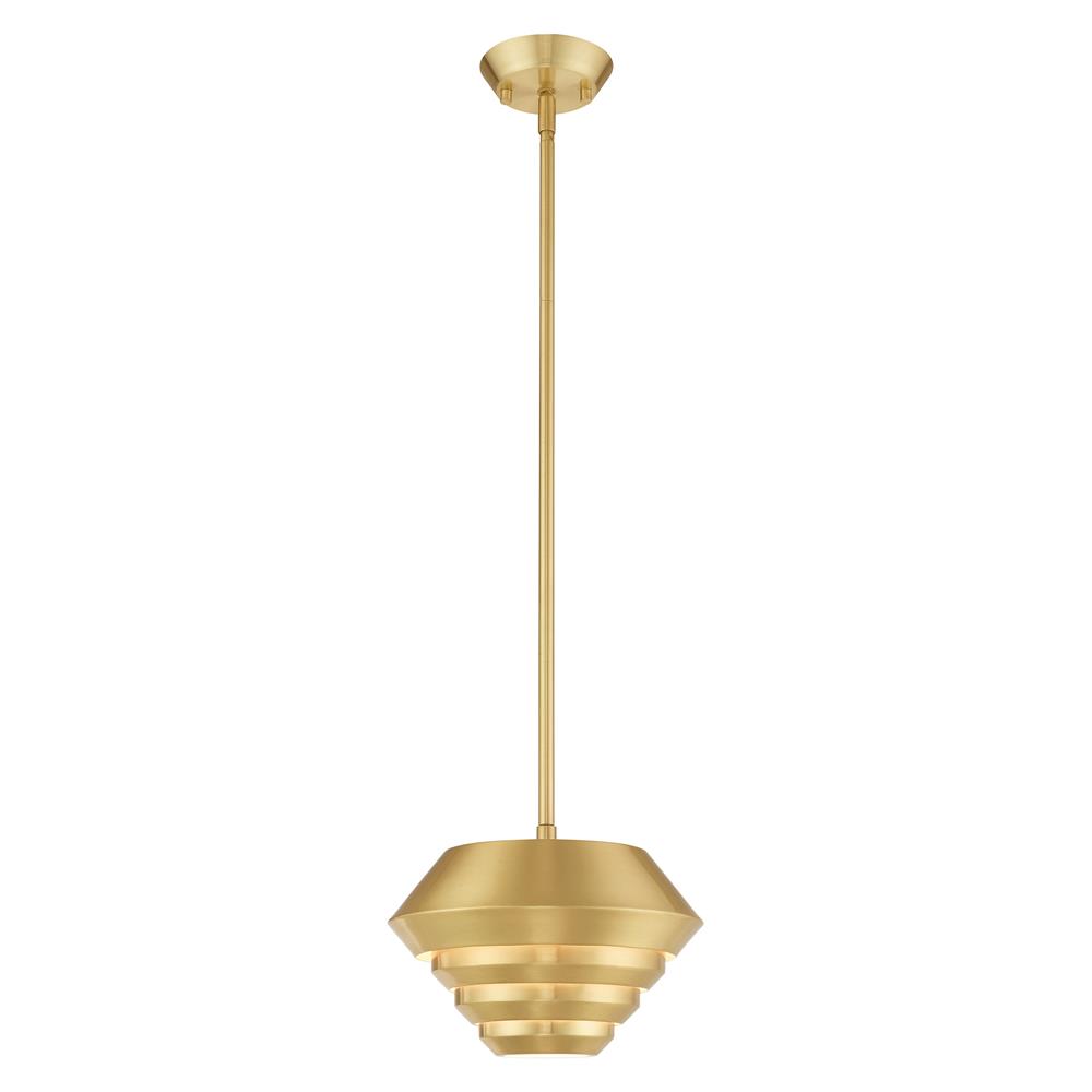 Livex Lighting 40401-12 Amsterdam 1 Lt Satin Brass Mini Pendant