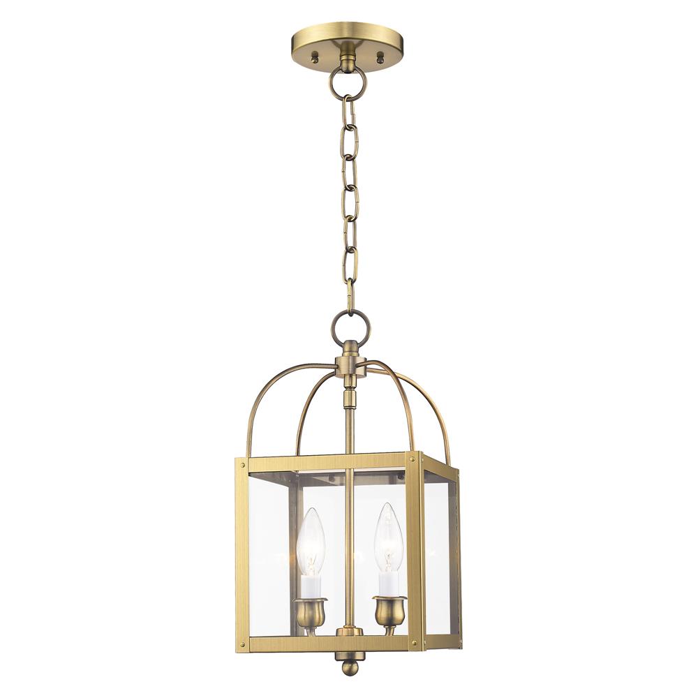 Livex Lighting 4041-01 Milford Convertible Chain Hang/Ceiling Mount in Antique Brass 