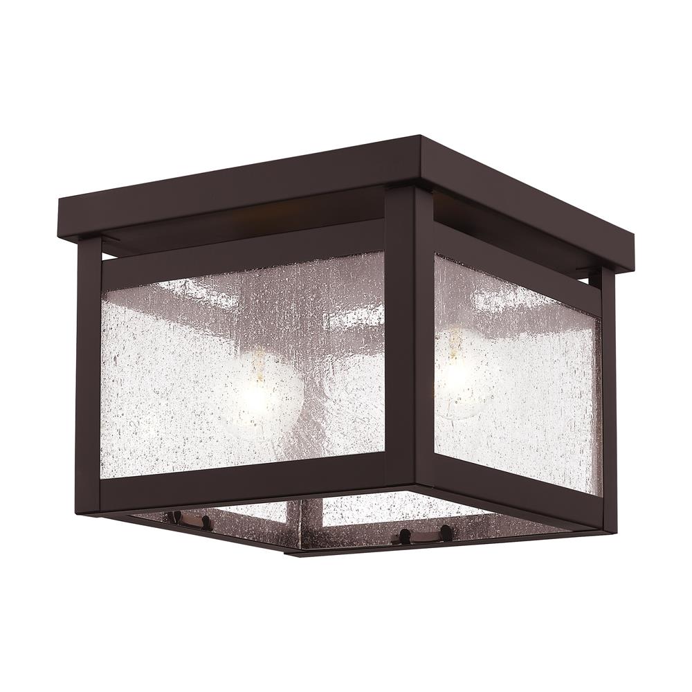 Livex Lighting 4051 Milford Flush Mount Ceiling Fixture with 2 Lights in Bronze