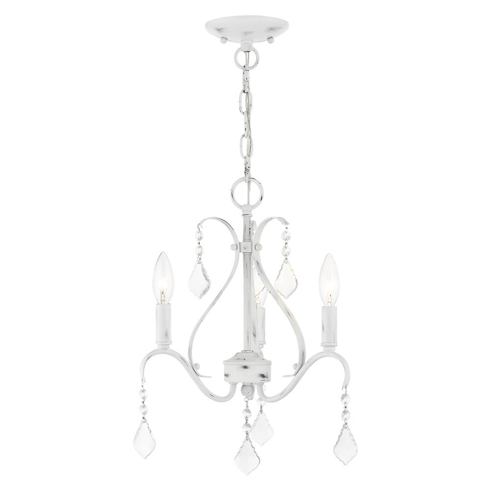 Livex Lighting 40843-60 Caterina Chandelier in Antique White with Clear Crystals