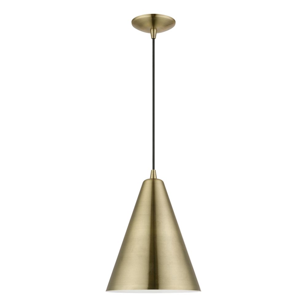 Livex Lighting 40852-01 1 Light Antique Brass Pendant