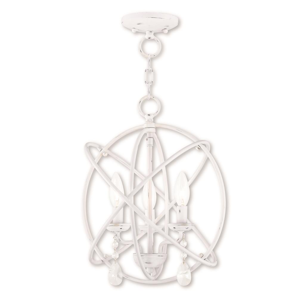 Livex Lighting 40904-60 Convertible Mini Chandelier/Ceiling Mount in Antique White