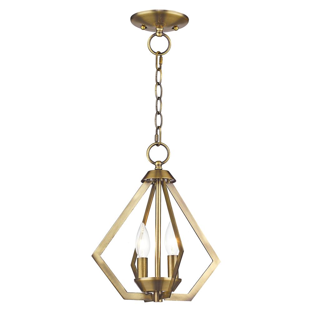 Livex Lighting 40922-01 Convertible Mini Chandelier/Ceiling Mount in Antique Brass