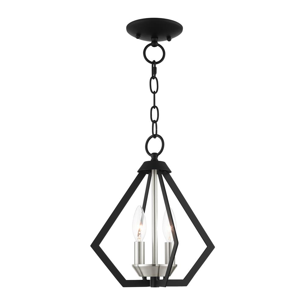Livex Lighting 40922-04 Prism Convertible Semi Flush/Pendant in Black with Brushed Nickel Cluster