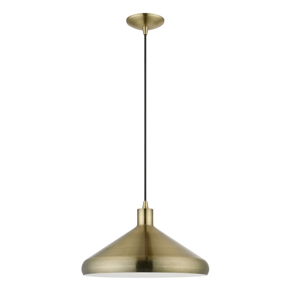 Livex Lighting 40953-01 1 Light Antique Brass Pendant