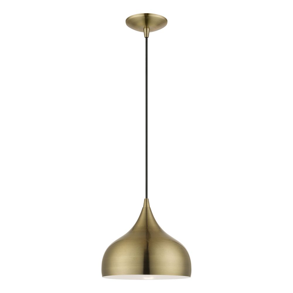Livex Lighting 40982-01 1 Light Antique Brass Pendant