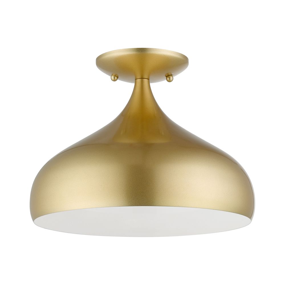 Livex Lighting 41050-33 1 Light Soft Gold Semi-Flush Mount