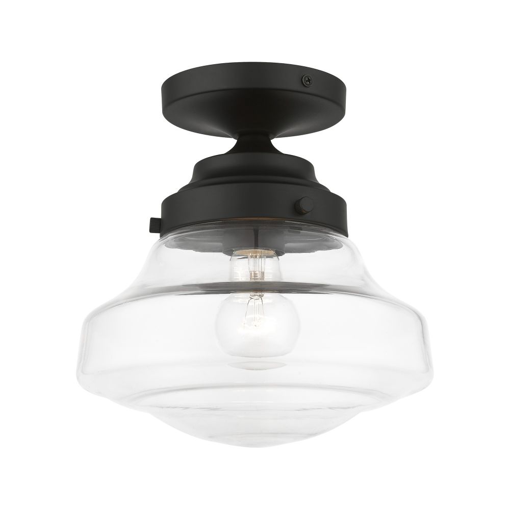 Livex Lighting 41291-04 1 Light Black Semi-Flush