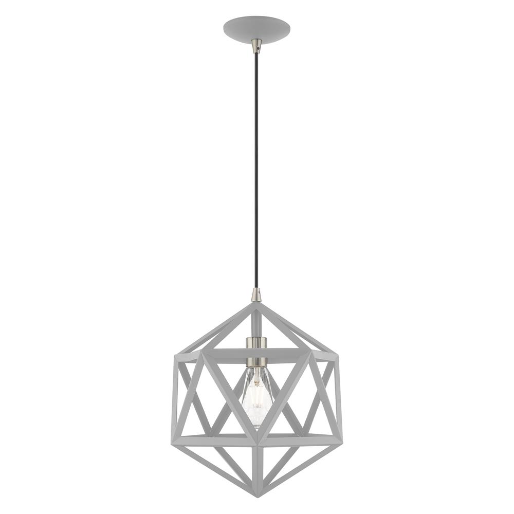 Livex Lighting 41328-80 Geometric Shade Mini Pendants 1 Lt Nordic Gray Mini Pendant