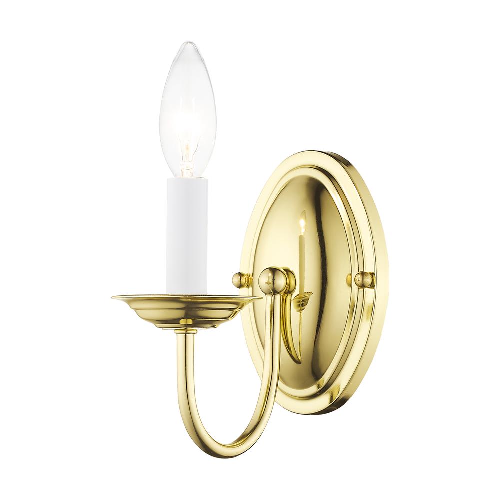 Livex Lighting 4151-02 Home Basics Wall Sconce in Polished Brass 