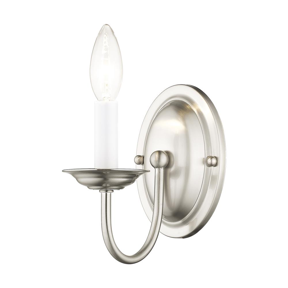 Livex Lighting 4151-91 Home Basics Wall Sconce in Brushed Nickel 