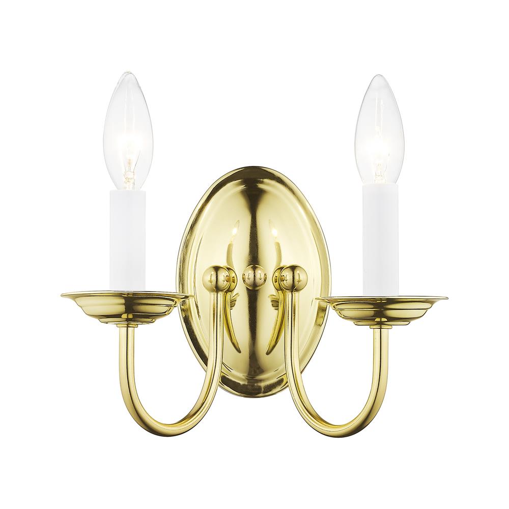 Livex Lighting 4152-02 Home Basics Wall Sconce in Polished Brass 