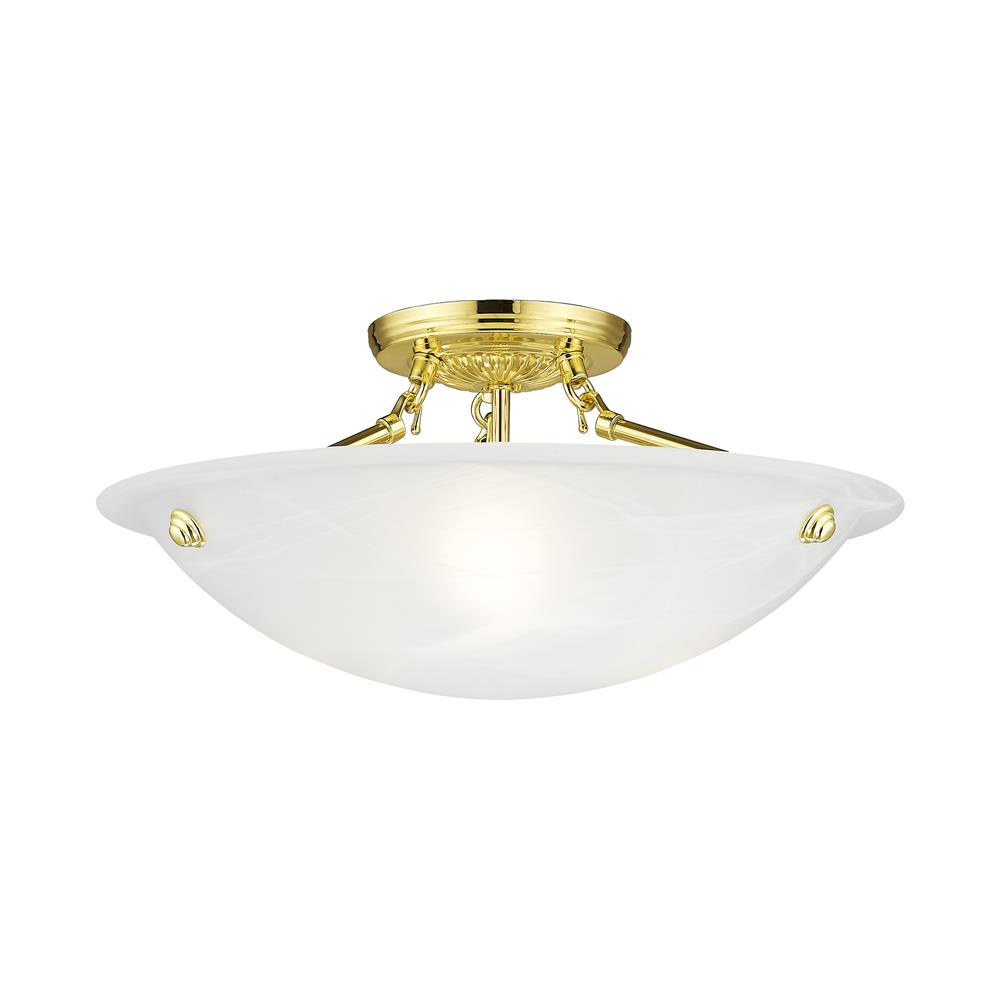 Livex Lighting 4273-02 Home Basics Ceiling Mount in Polished Brass 