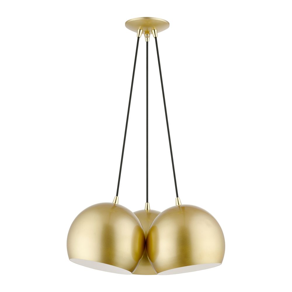 Livex Lighting 43393-33 3 Light Polished Gold Globe Pendant