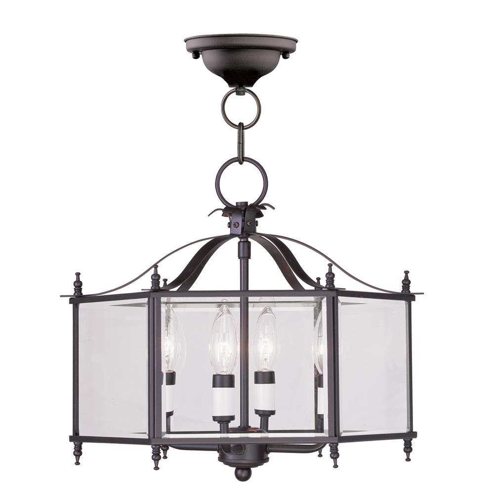 Livex Lighting 4398 Milford Foyer Pendant with 4 Lights in Bronze