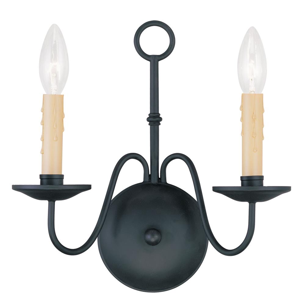 Livex Lighting 4492 Heritage Wall Sconce with 2 Lights in Black