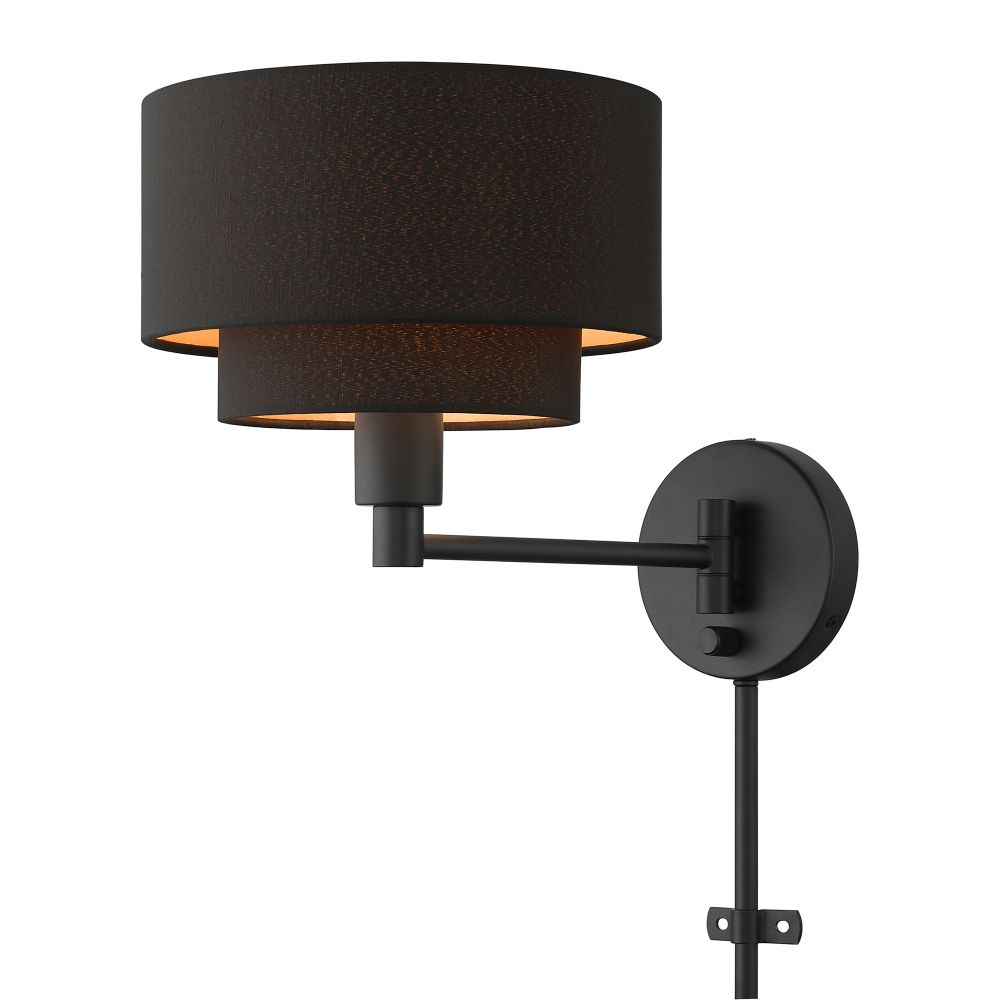 Livex Lighting 45080-04 1 Light Black Swing Arm Wall Lamp
