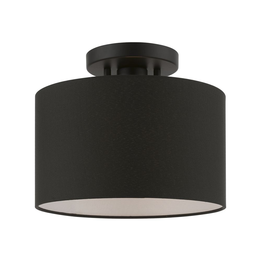 Livex Lighting 45662-04 1 Light Black Small Semi-Flush