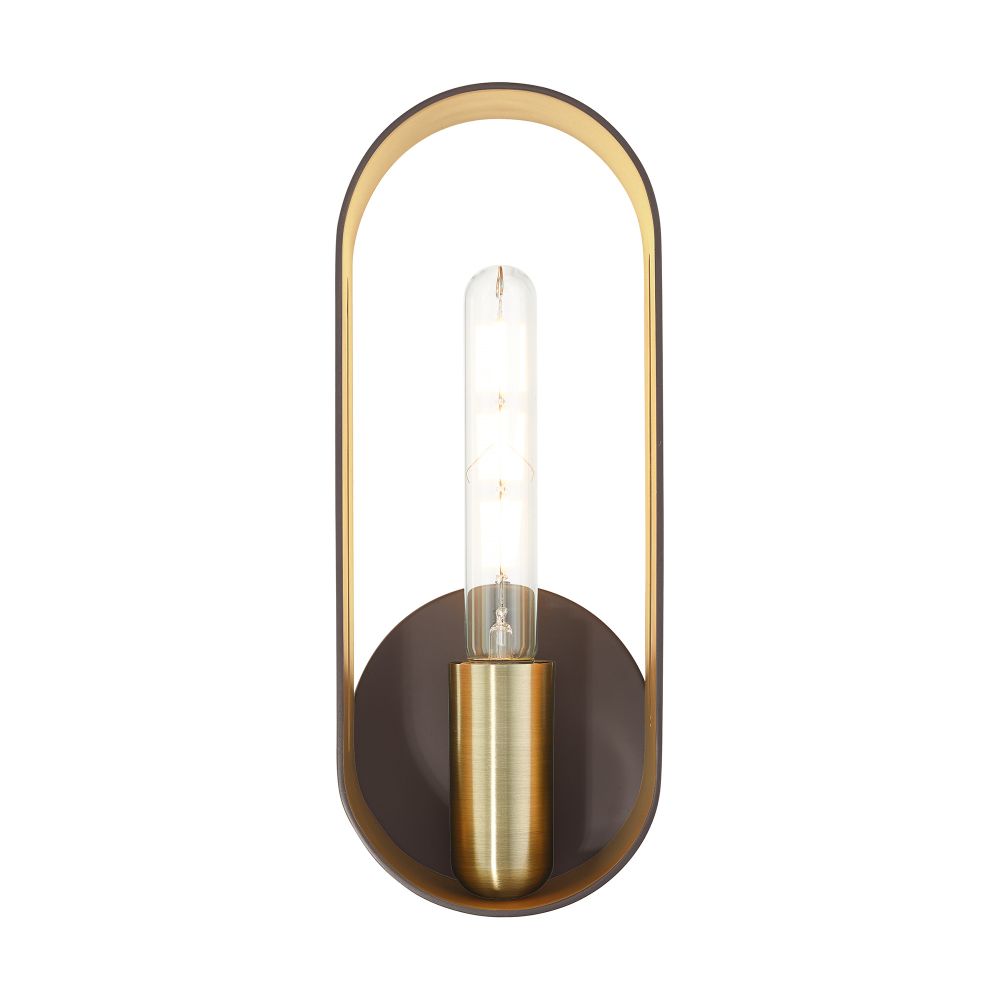 Livex Lighting 45762-07 ADA Single Sconce in Bronze with Antique Brass Accents