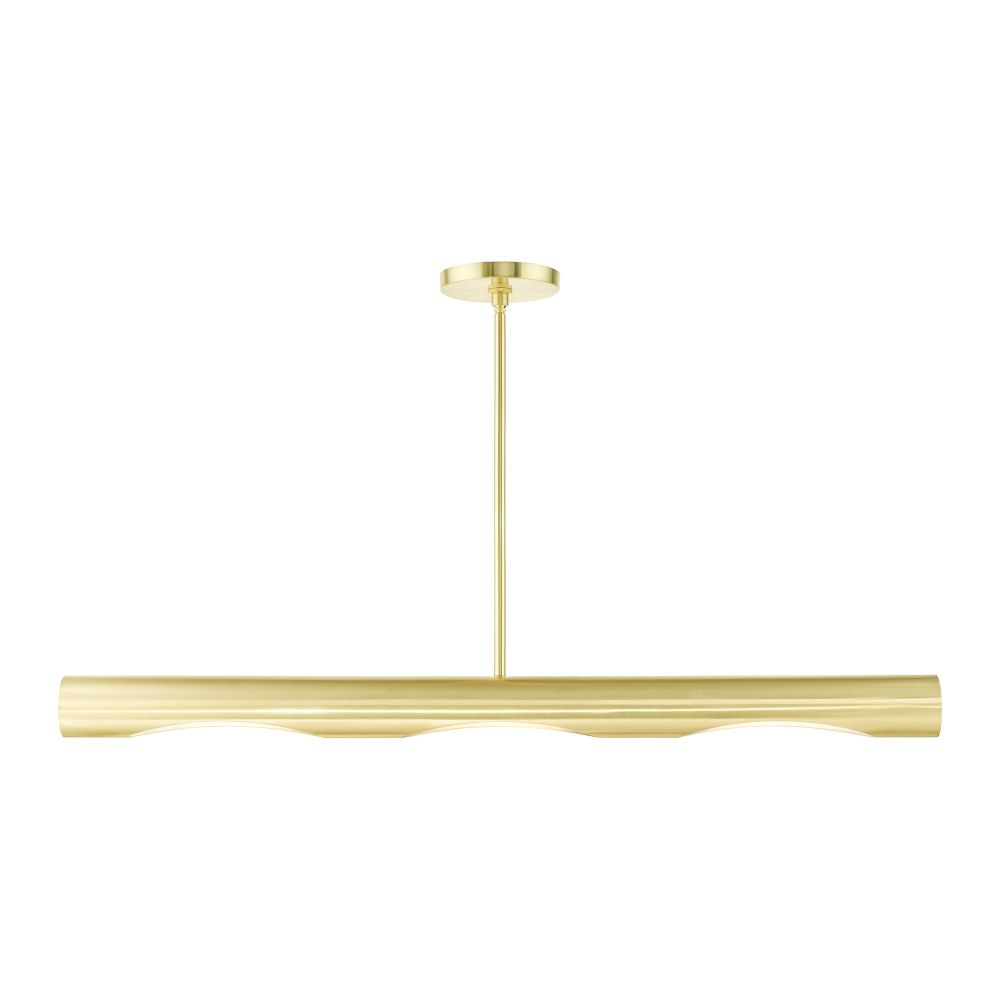 Livex Lighting 45897-12 Linear Chandelier in Satin Brass 