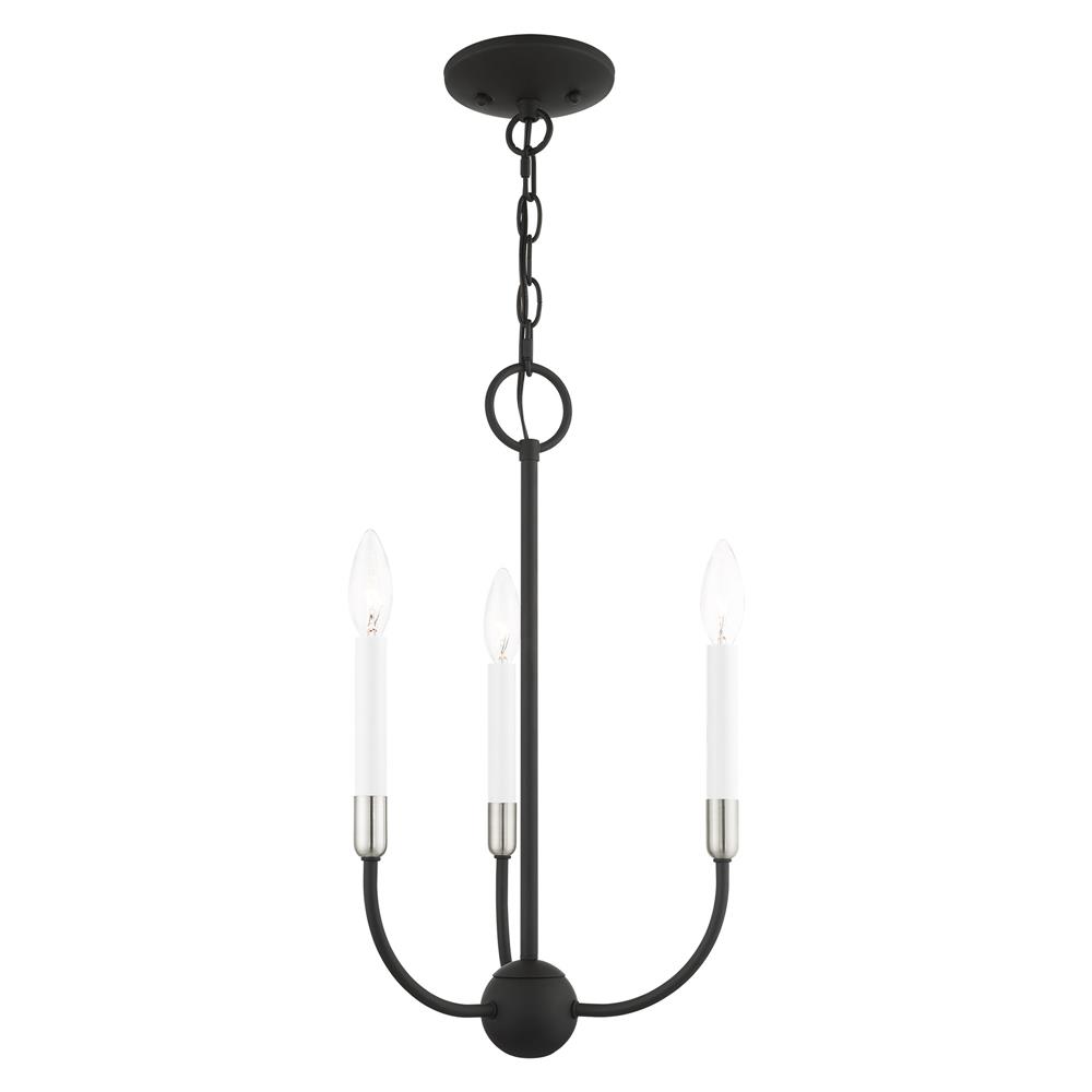 Livex Lighting 46063-04 Clairmont Chandelier in Black with Brushed Nickel Accents