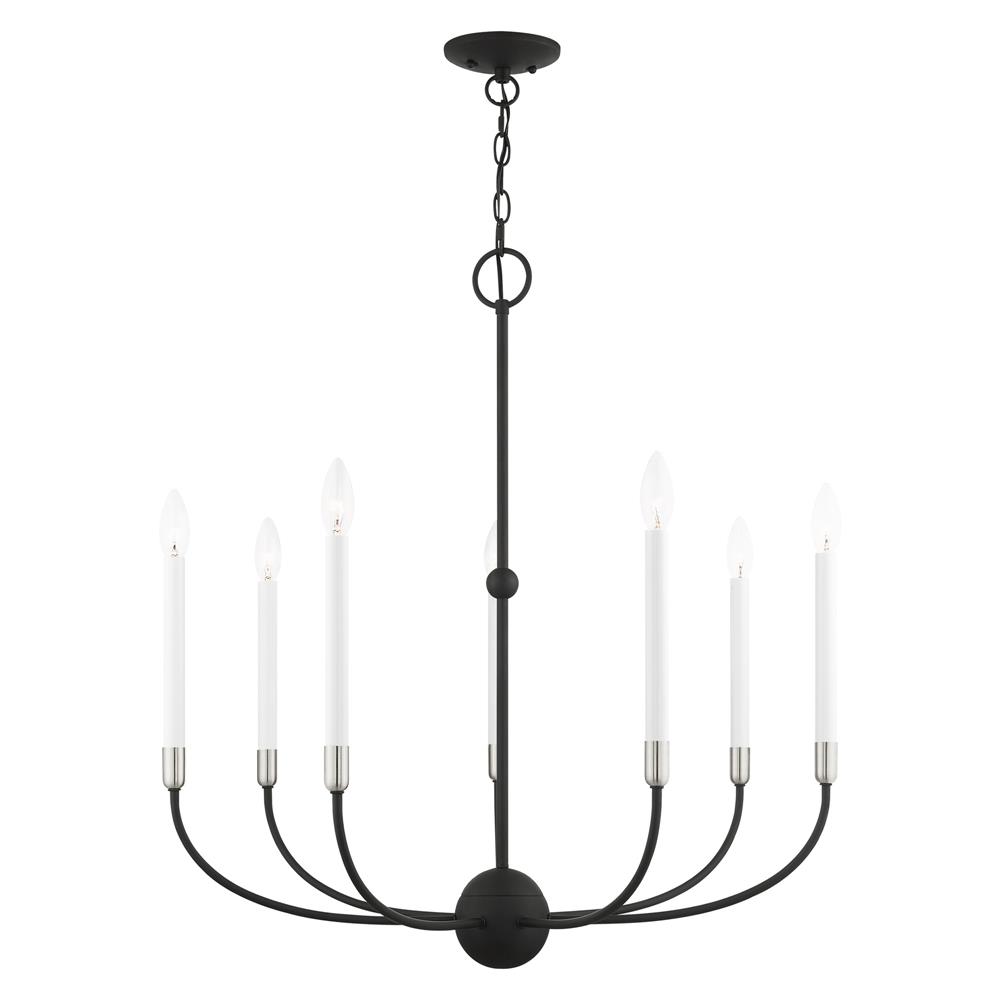 Livex Lighting 46067-04 Clairmont Chandelier in Black with Brushed Nickel Accents