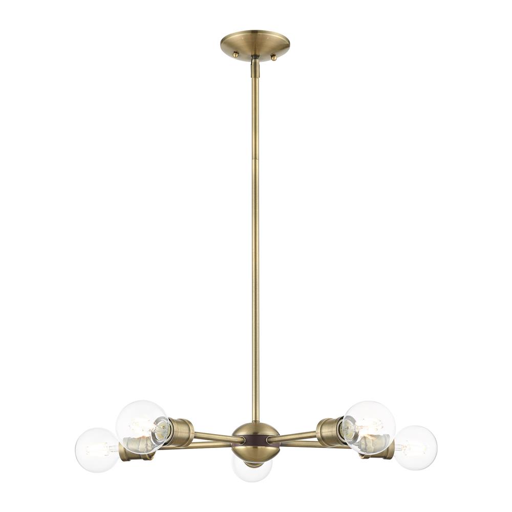 Livex Lighting 46135-01 Lansdale Chandelier in Antique Brass with Bronze Accents