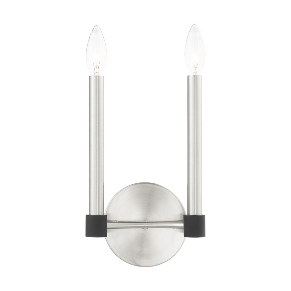 Livex Lighting 46882-91 Karlstad Sconce in Brushed Nickel with Black Accents