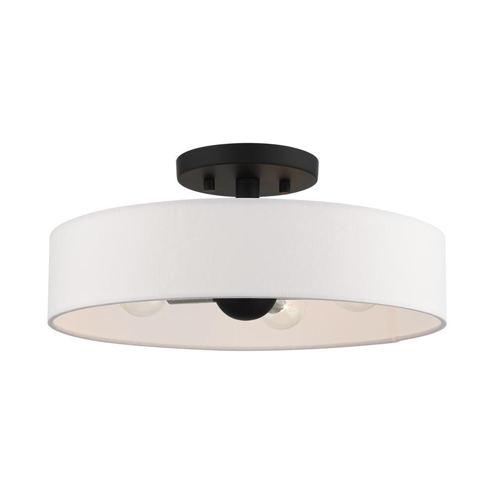 Livex Lighting 46927-04 Venlo Semi Flush in Black with Brushed Nickel Accents