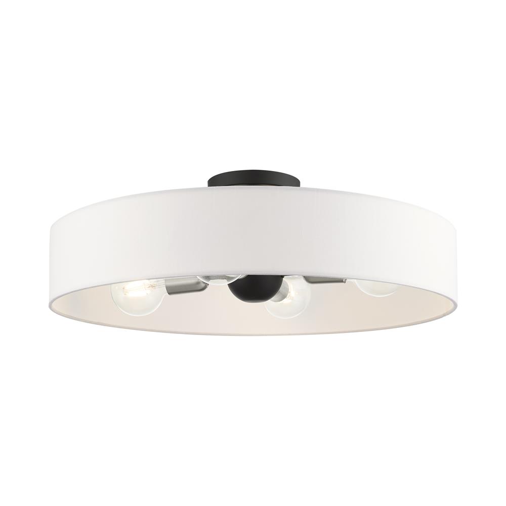 Livex Lighting 46928-04 Venlo Semi Flush in Black with Brushed Nickel Accents