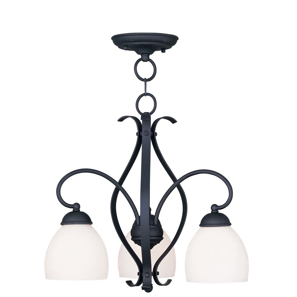 Livex Lighting 4773 Brookside 17.25 Inch Tall Down Light Foyer Pendant with 3 Lights in Black