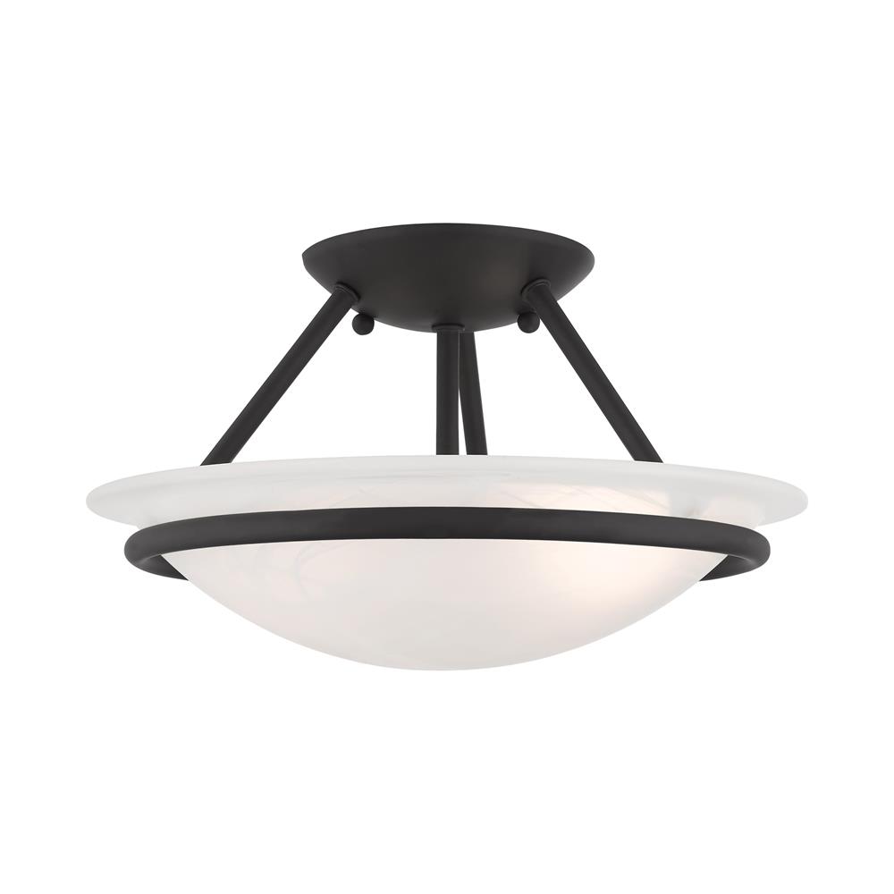 Livex Lighting 4823 Newburgh Semi-Flush Ceiling Fixture with 2 Lights in Black