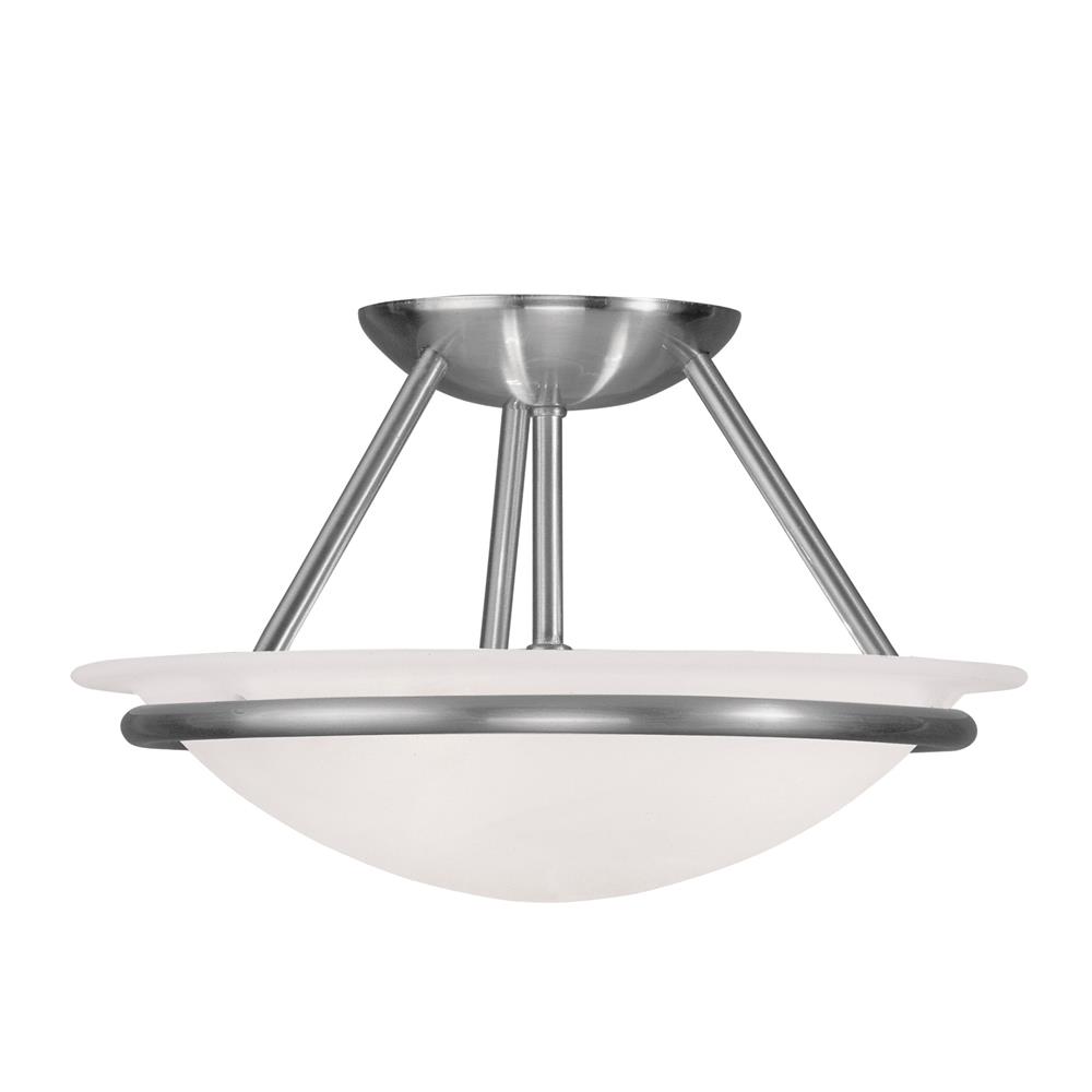 Livex Lighting 4823 Newburgh Semi-Flush Ceiling Fixture with 2 Lights in Brushed Nickel