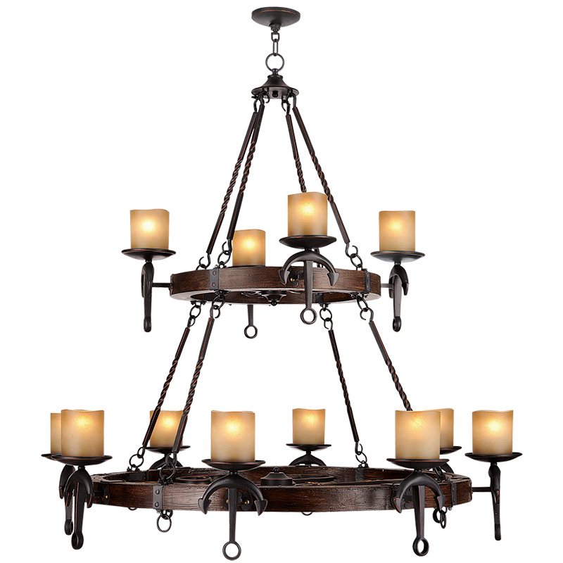 Livex Lighting 4869-67 Cape May Chandelier in Olde Bronze with Vintage Hand Blown Satin Glass