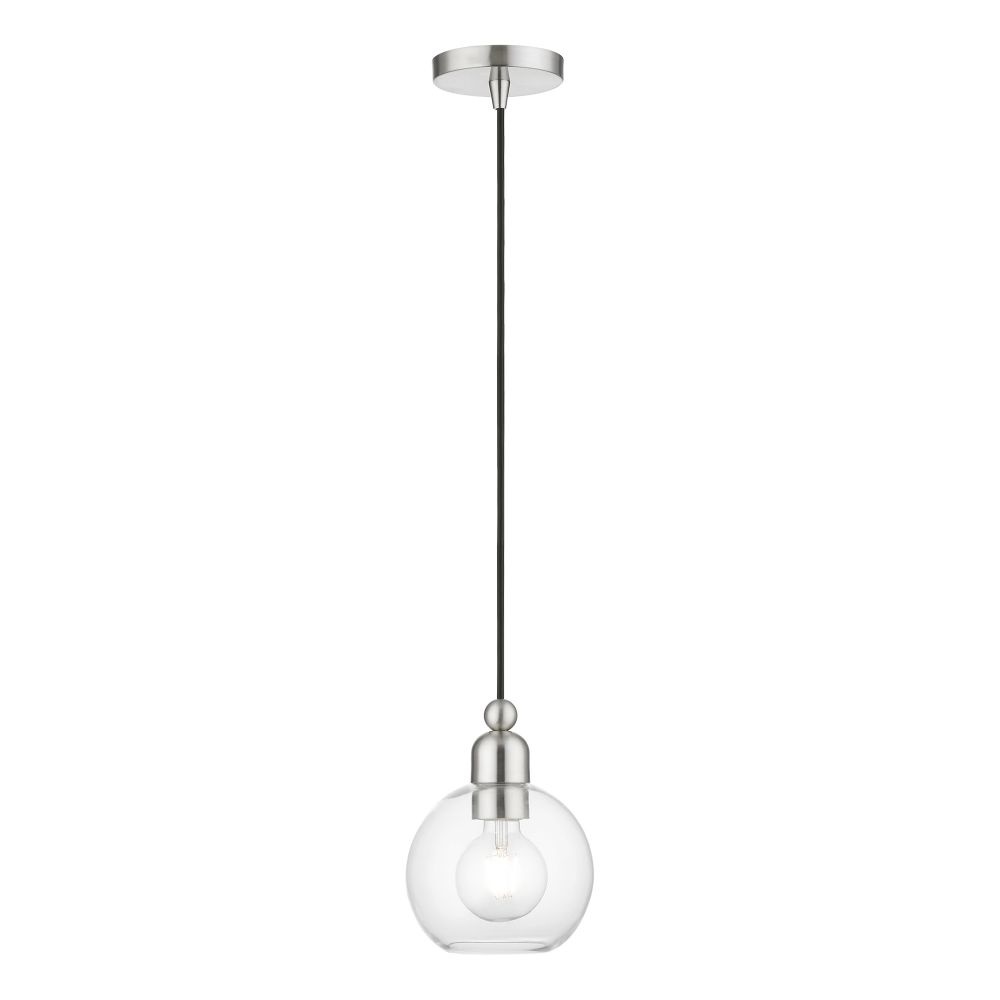 Livex Lighting 48971-91 1 Light Brushed Nickel Sphere Mini Pendant