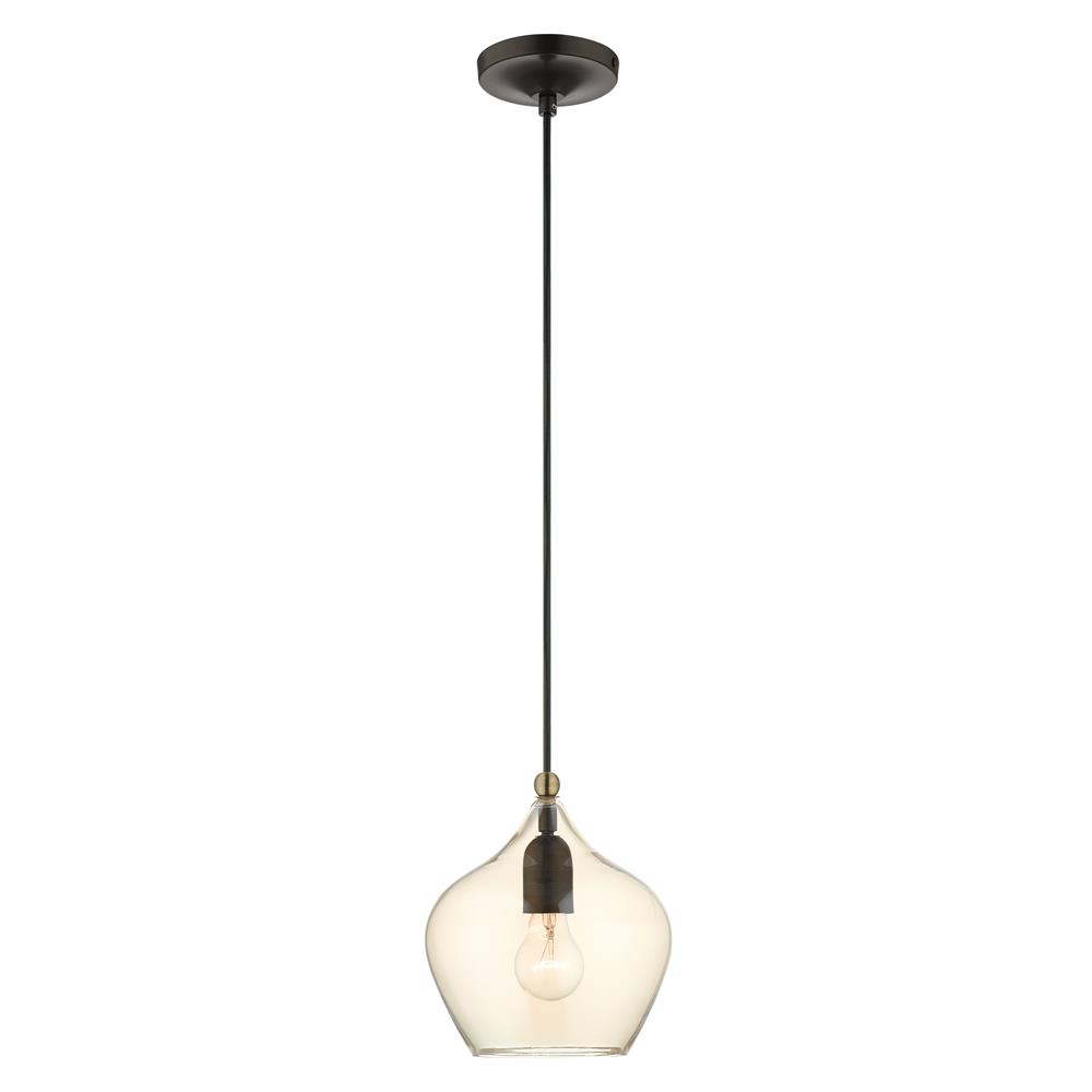 Livex Lighting 49089-92 Pendants Pendant in English Bronze with Antique Brass Accents