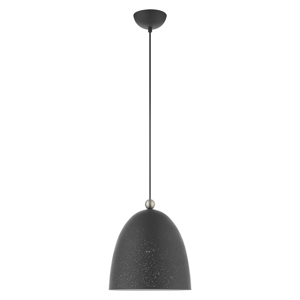 Livex Lighting 49109-76 Arlington Pendant in Scandinavian Gray with Brushed Nickel Accents