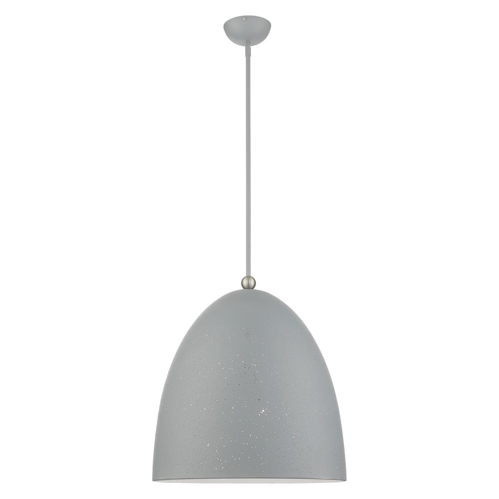Livex Lighting 49110-80 Arlington Pendant in Nordic Gray with Brushed Nickel Accents