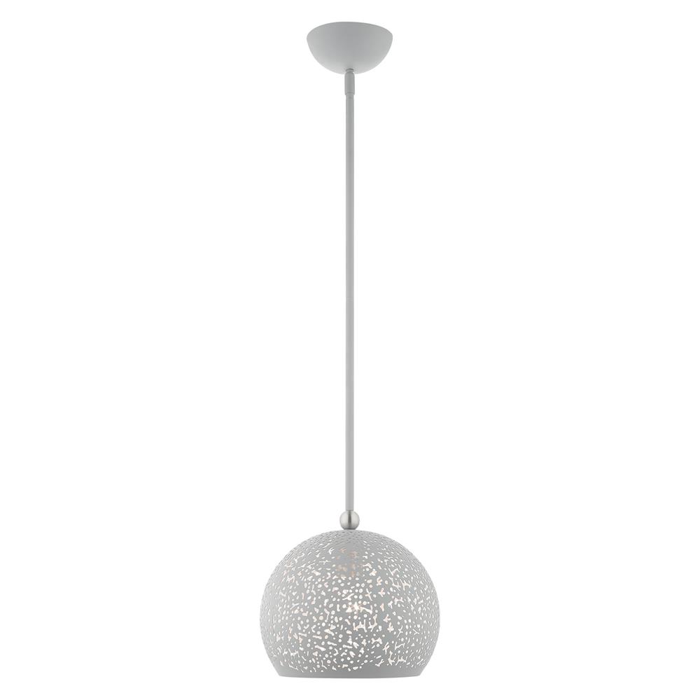 Livex Lighting 49181-80 Charlton Pendant in Nordic Gray with Brushed Nickel Accents