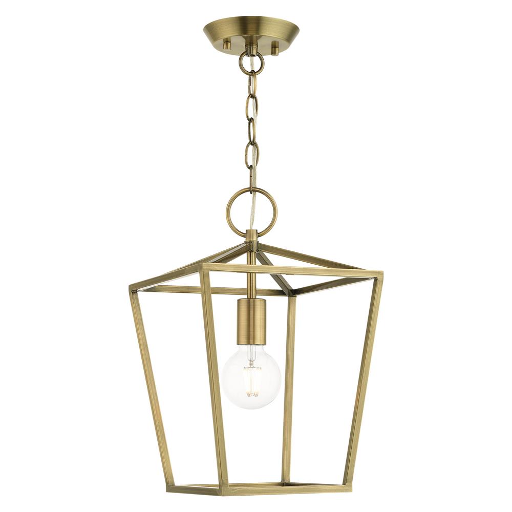 Livex Lighting 49432-01 Devonshire Convertible Semi Flush/Lantern in Antique Brass