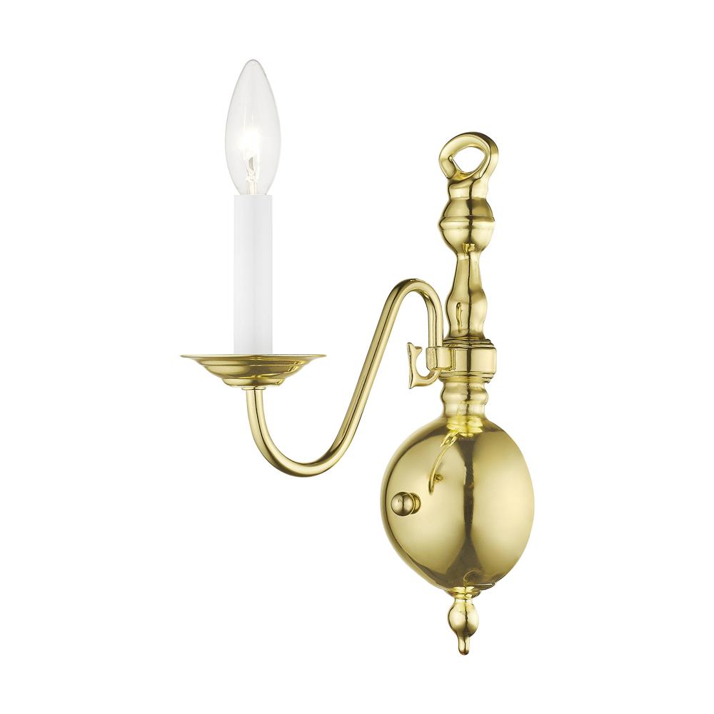 Livex Lighting 5001-02 Williamsburgh Wall Sconce in Polished Brass 