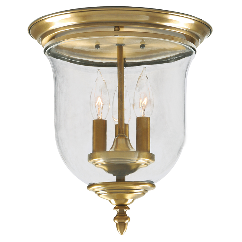 Livex Lighting 5021-01 Legacy Ceiling Mount in Antique Brass with Hand Blown Clear Glass