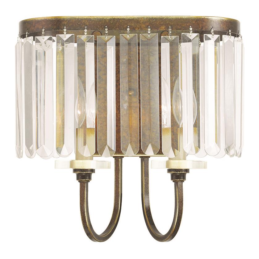 Livex Lighting 50542-64 Ashton 2 Light Wall Sconce in Hand Painted Palacial Bronze