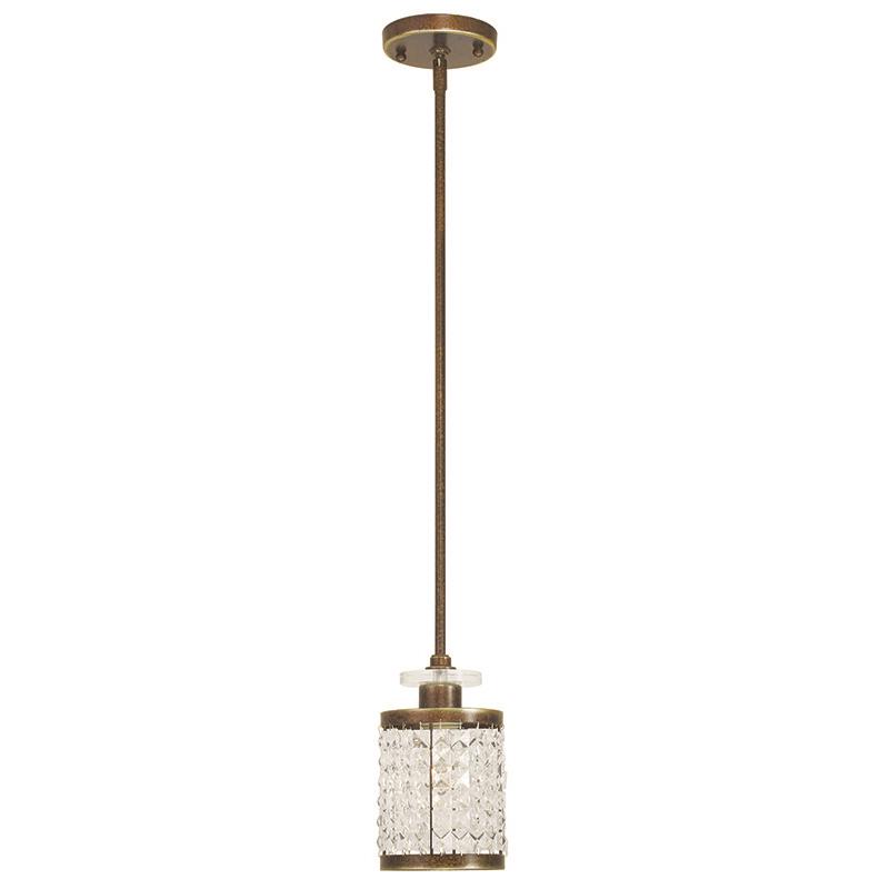 Livex Lighting 50560-64 Grammercy 1 Light Mini Pendant in Hand Painted Palacial Bronze