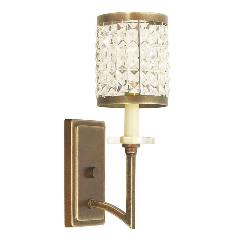 Livex Lighting 50561-64 Grammercy 1 Light Wall Sconce in Hand Painted Palacial Bronze