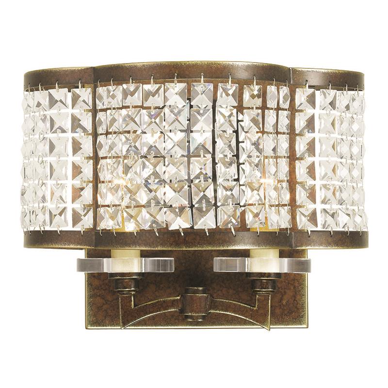 Livex Lighting 50568-64 Grammercy 2 Light Wall Sconce in Hand Painted Palacial Bronze